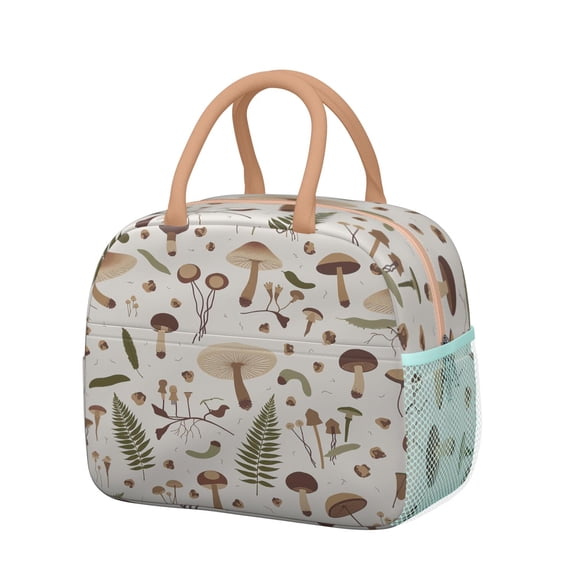 Insulated Lunch Tote Lunch Box for Women Men,Mushroom Cooler Bag Small Leakproof Beach Picnic Cooler Tote Bag with for Supermarket Shopping