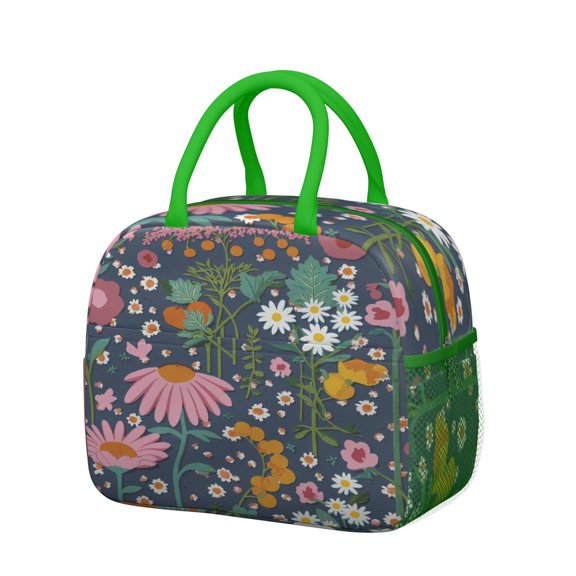 Insulated Lunch Tote Lunch Box for Women Men,Mushroom Zipper Closure Lunch Tote Small Leakproof Cute Lunch Cooler with for Supermarket Shopping
