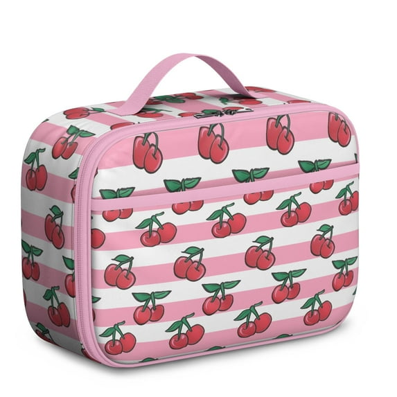 Insulated Lunch Tote With Sweet Cherry Pattern, Lightweight Durable Washable Lunch Box Bag, Perfect For Cherry Lovers And Outdoor Lunch Needs