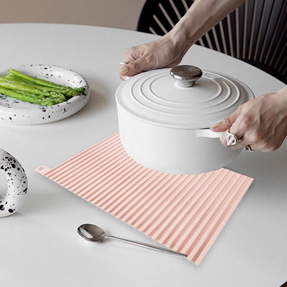 Insulated Kitchen Table Mat, Non-Slip Hanging Sink Drain Mat for Plates & Bowls, Heat & Water Resistant