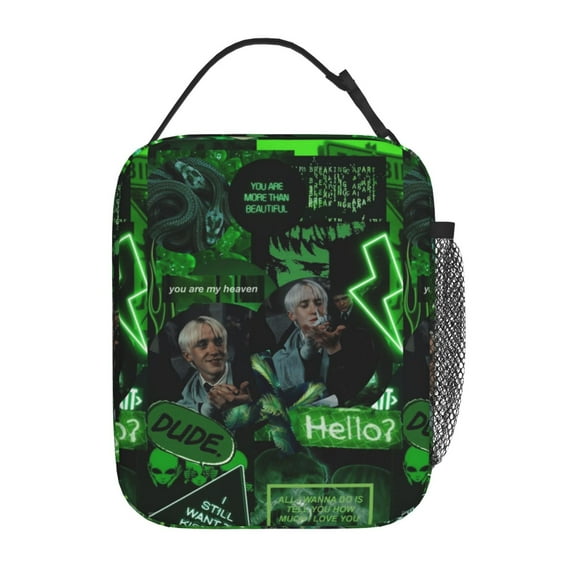 Insulated Meal Box Cooler Tote, Draco Malfoy Lunch Bag with Shoulder Strap for Office Outdoor Picnic