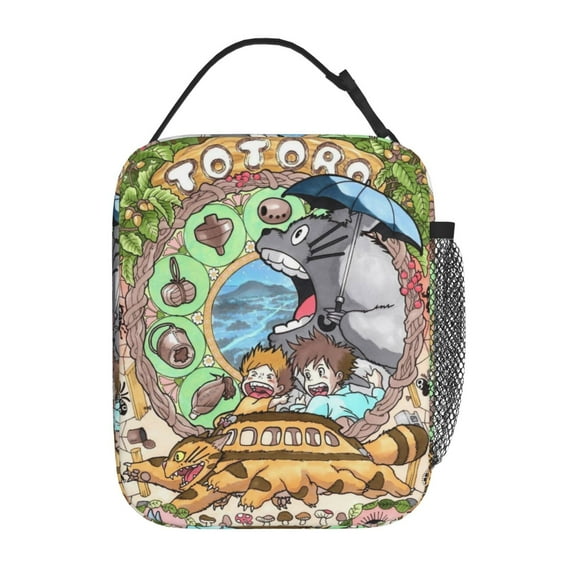 Insulated Meal Box Cooler Tote, My Neighbor Totoro Lunch Bag with Shoulder Strap for Office Outdoor Picnic