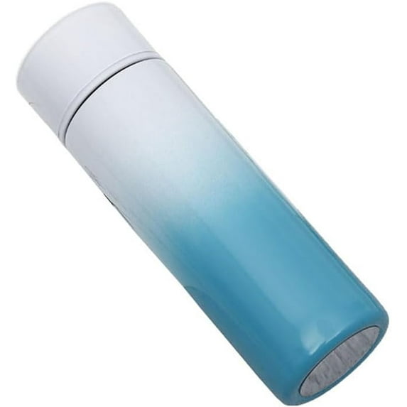Insulated Mini Stainless Steel Water Bottle, Portable Purse Thermos with Vacuum Sealing & Double Wall Design (150ml / 5oz, White Blue)