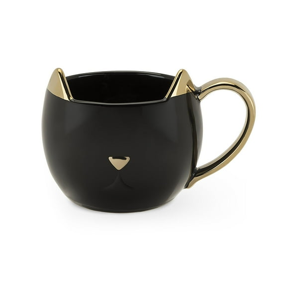 Insulated Mug, 12oz Chloe Black Cat Coffee Funny Cute Novelty Ceramic Mug
