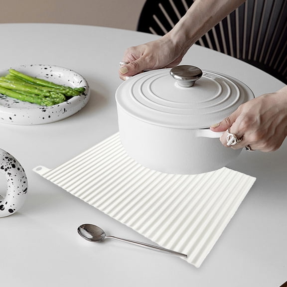 Insulated Non-Slip Dining Table Mat with Hanging Loop, Multifunctional Plastic Sink Drains Mat, Bowl Cup Placemat for Kitchen Restaurant, Waterproof, 30x18cm, Assorted Colors