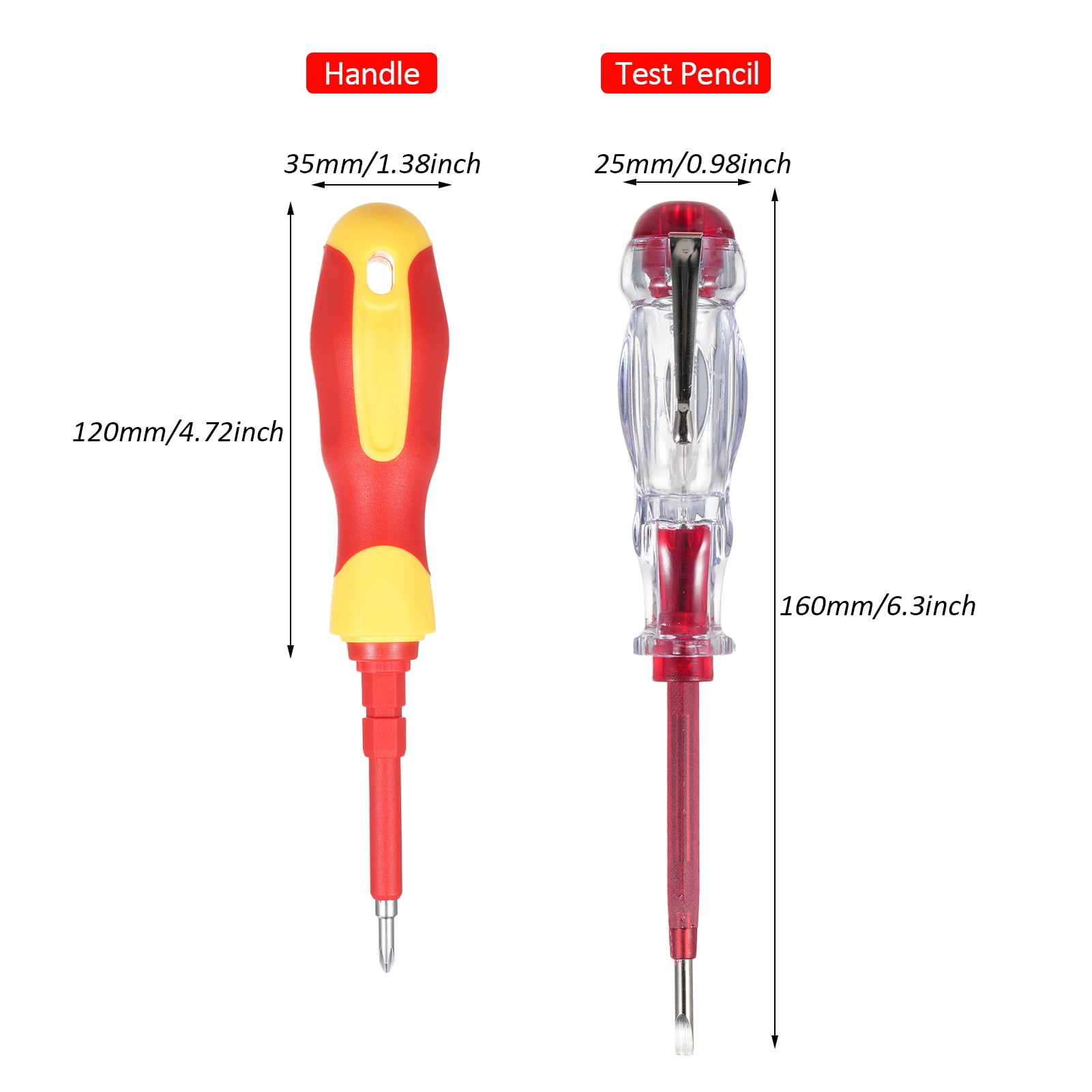 Insulated PENGGONG 9714B 500V Insulated Screwdriver Set 12Pcs Double-Ended Insulated Screwdriver Tool With Non-Slip Handle All-in-One Premium Professional Screwdriver Set With Test