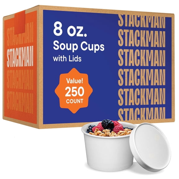 Insulated Paper Food Container with Vented Lid 8 oz