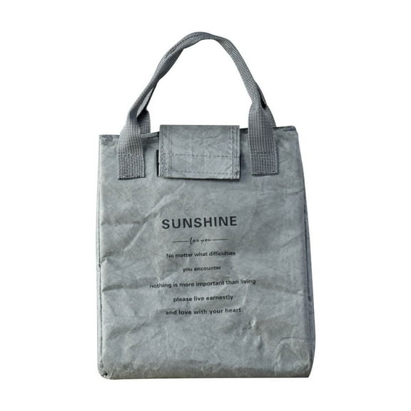 Insulated Paper Lunch Bag Aluminum Foil Lined Thermal Tote Leakproof Reusable Lunch Box Carrier Optimal Temperature Control for Packing Lunches Eco Friendly Food Bag