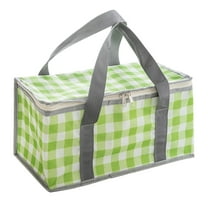 Insulated Picnic Bag Cooler Reusable, Beach Bag Cooler Bags with Zippered Top - Insulated Bag for Hot or Cold,Picnic Basket Collapsible, Picnic,Beach, Outdoor (13.8x7.9x7.9 in)