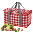 thumbnail image 1 of Insulated Picnic Bag Reusable, Beach Bag Cooler Bags, Cooler Bags with Zippered Top - Insulated Bag for Hot or Cold, Picnic, Beach, Food Delivery, Outdoor (13.8x7.9x7.9 in), 1 of 7
