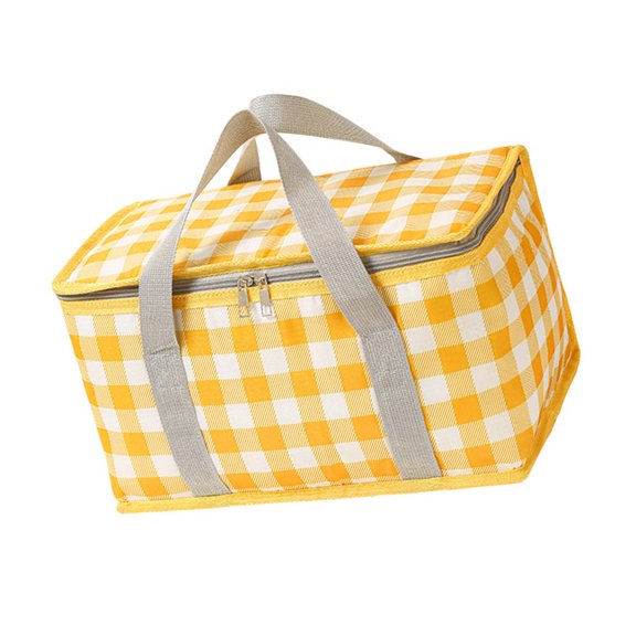 Insulated Picnics Basket Coolers Bag with Zippers Top Large Capacity Picnics Basket Drink Carriers Insulated Bags Easy Use