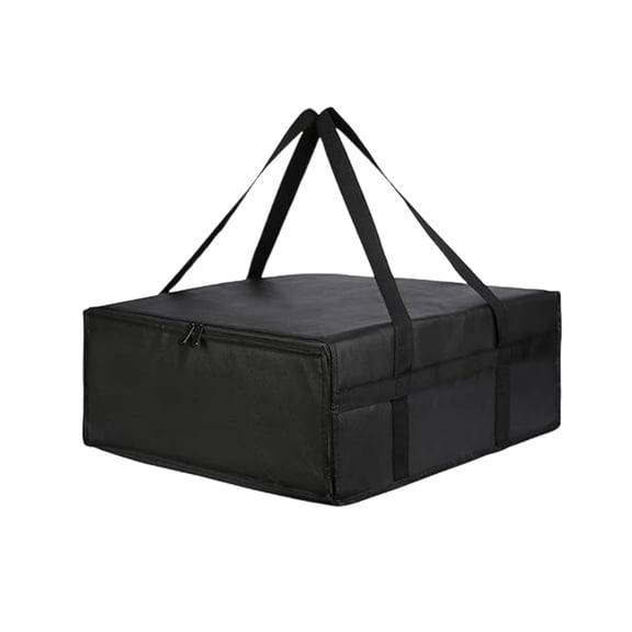 Insulated Pizza Delivery Bag, 20" x 20" x 8" Hot & Cold Food Warmer Carrier, Insulated Grocery Cooler Bag for Catering, Delivery Drivers, Restaurant Use(Black)