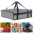 thumbnail image 1 of Insulated Pizza Delivery Bag Large Capacity 20x20x6 Inch, Thermal Non-Woven Carry Bag for Hot & Cold Food, Foldable, Gray, 1 of 9