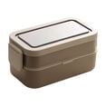 thumbnail image 1 of Insulated Portable Compartmented Lunch Box, Microwave Safe, Leak-Proof Bento Container With Included Knife And Fork, 1350ml Capacity, Food-Grade BPA Free, Easy To Clean For Office Use, 1 of 6