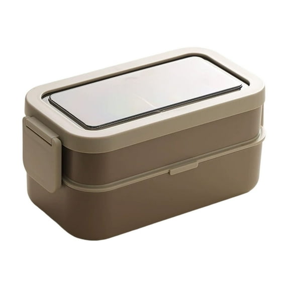 Insulated Portable Compartmented Lunch Box, Microwave Safe, Leak-Proof Bento Container With Included Knife And Fork, 1350ml Capacity, Food-Grade BPA Free, Easy To Clean For Office Use
