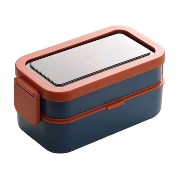 Insulated Portable Compartmented Lunch Box, Microwave Safe, Leak-Proof Bento Container With Included Knife And Fork, 1350ml Capacity, Food-Grade BPA Free, Easy To Clean For Office Use