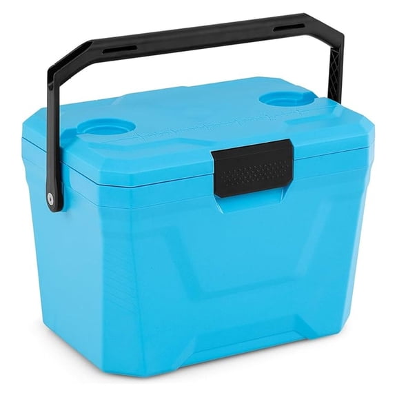 Insulated Portable Cooler, Hard Shell Ice Chest w/ 2 Cup Holders, , Drain Plug, 3-Day Ice Retention, Outdoor Leak-Proof Dry Box for Beach, Camping, Fishing, Picnic