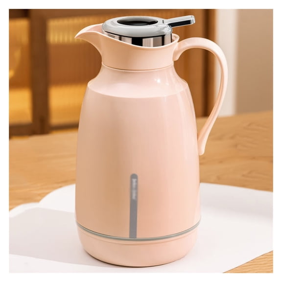 Thermal Carafe Jugs with Lid and Handle,Glass Liner Double Walled Vacuum Flask Insulated Pitcher,Temperature Display,Vacuum Thermal Pot Flask for Coffee,Tea