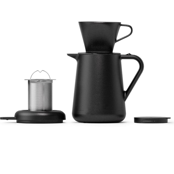 Insulated Pour Over Coffee Maker Set, Stainless Steel Coffee Pot with Dripper and Tea Infuser