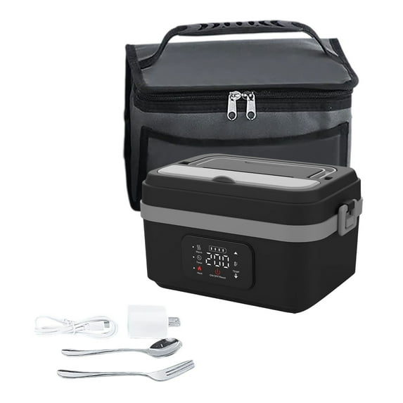 Insulated Rechargeable Lunch with Timer Function Stainless Steel Container 13L Capacity Portable Meal Storage Solution for Adults Featuring Built-in Power Bank Technology
