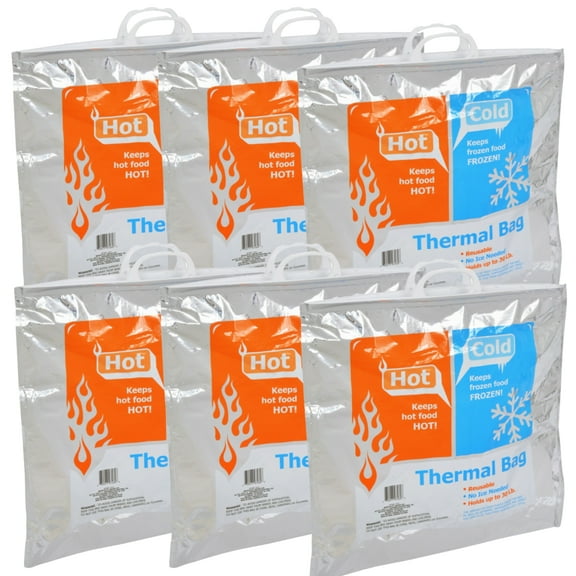 Insulated Resealable Bags with Handle, Reusable Large Thermal Lunch Bags Food Safe Thermal Grocery Shopping Bags 20lbs Capacity for Snack Camping Hot Cold Pouch Gift Set of 6 & CUSTOM Storage Carrier