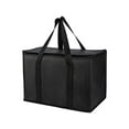 thumbnail image 1 of Insulated Reusable Grocery Bag, Heavy Duty Tote, for Frozen Foods Cold Storage, Travel Cooler Shopping Transport Hot Food Delivery, Collapsible Insulated Bags, 1Pcs (Black), 1 of 9
