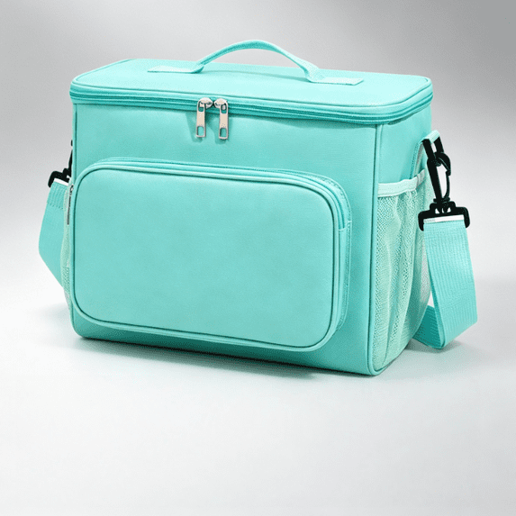 Insulated Reusable Lunch Bag Adult Large Lunch Box for Women and Men with Adjustable Shoulder Strap,Front Zipper Pocket and Dual Large Mesh Side Pockets