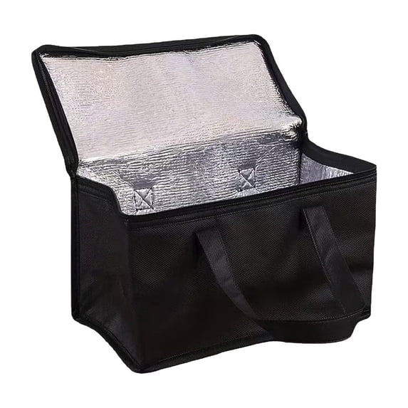 Insulated Reusable Shopping Cooler Bag, Foldable Thermal Lunch Bag, Portable Hot Cold Food Delivery Tote for Outdoor Picnic Camping Travel Daily Meal Carry