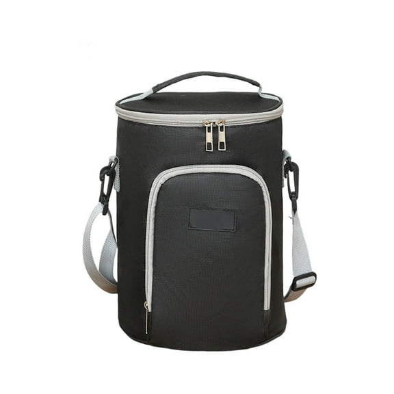 Insulated Reusable Stylish Simple Practical Front Opening Cylindrical Lunch Box Bag for Students Adults to Keep Food Cold/Hot, Waterproof Large Capacity Cooler bags for Travel/Beach/Picnic M