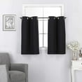 thumbnail image 1 of Insulated Room Darkening Blackout Short Curtain Tiers for Small Windows with Grommet top for Kitchen/ Basement Office Decor 2 Pcs, 30 x 36 inch per Panel, Black, 1 of 5