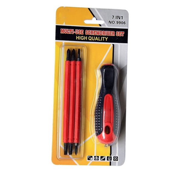 Insulated Screwdriver Bits Set for Electricians, 4-in-1 Double-Head PH0/PH2 Multifunctional Bit Kit with PP+TPR Handle and Chrome-Vanadium Steel Tips