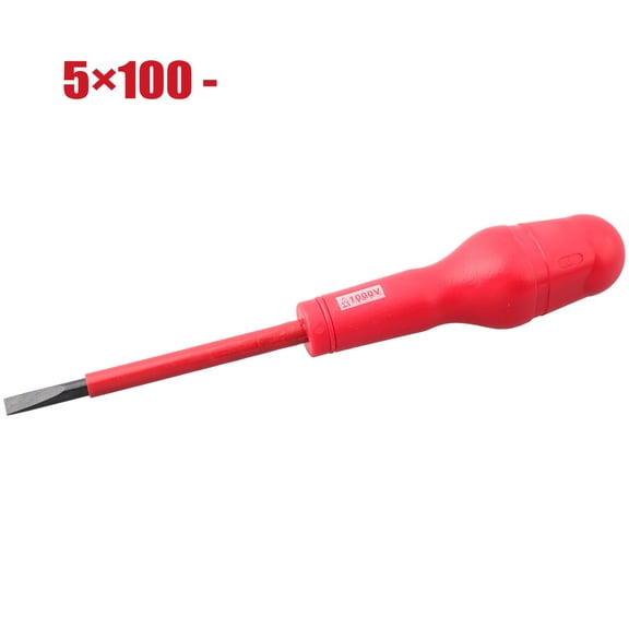 Insulated Screwdriver Magnetic Bit High Voltage 1000V Resistance Chrome Vanadium Steel Hexagon Socket Ergonomic Grip Handle Electrical Work Live Electricity(5x100-)