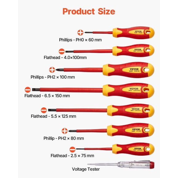 Insulated Screwdriver Set,12-Piece Professional Electrical Screwdriver Set,1000V Insulated Electrician Tool Set,with Magnetic Phillips Slotted Tips,Insulated Pliers,and Diagonal Pliers