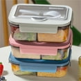 thumbnail image 1 of Insulated Sealed Compartment Lunch Box 1000ml BPA-Free Microwave Safe with Utensils Storage / Organization(Blue) ,Hulucky, 1 of 9