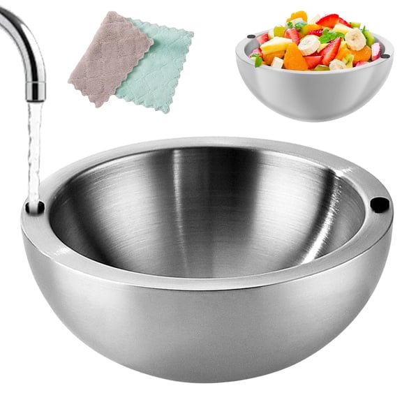 Insulated Serving Bowls for Hot and Cold Food, Double Wall Dip Chiller Bowl with Water Injection Holes, 70oz Chill Bowl for Salsa, Guacamole, Keeps Food Hot or Cold