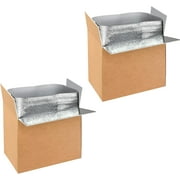 Insulated Shipping Boxes with Aluminum Foil Liner - Thermal Insulation Cold Pack Shipping Boxes for Frozen, Reusable Styrofoam Cooler Box, Mailing Box