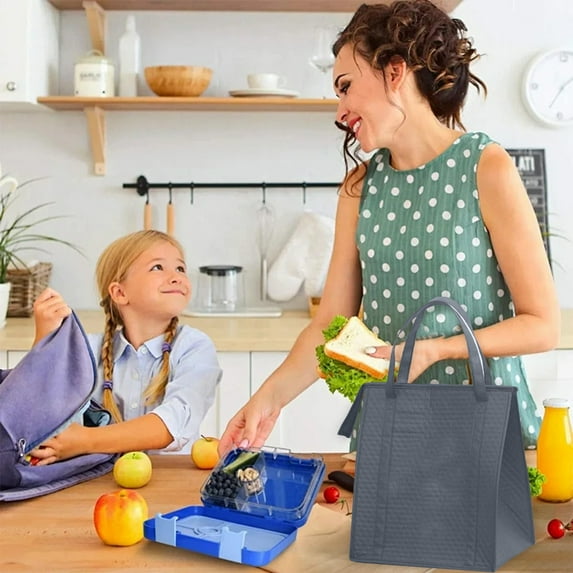 Insulated Shopping Bag Reusable Large Tote with Aluminum Foil Lining for Hot Food Cold Drinks Grocery Picnic