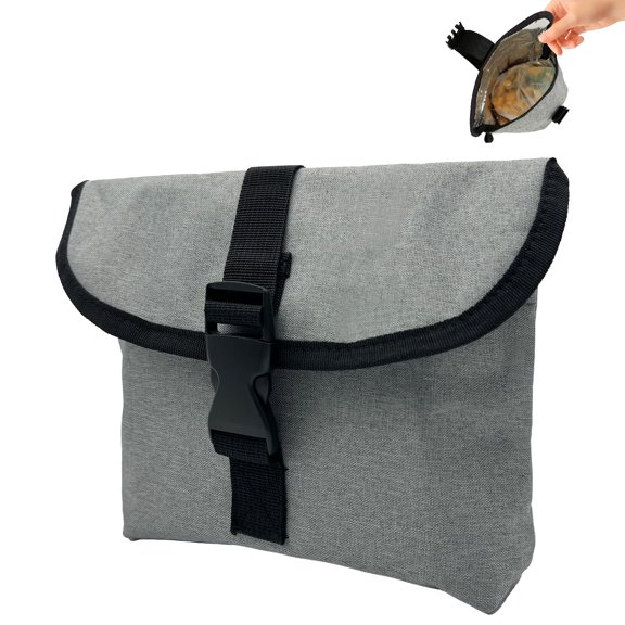 Insulated Snack Bag Pouch, Waterproof Food Storage Organizer Grey 9.5x4x5.5 Inch
