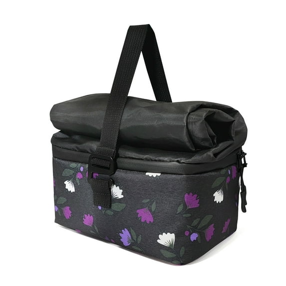 Insulated Snack Bag- Women Reusable Sandwich & Snack Bags, Leakproof Food Storage Small Lunch Bag For Picnic,Work (Purple Flower)
