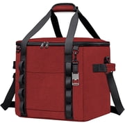 Insulated Soft Cooler Bag 12"x12"x12" Large Leakproof Soft Sided Ice Chest for Travel Beach Camping, 50 Cans Portable Cooler Box for Grocery Shopping, Road Trips