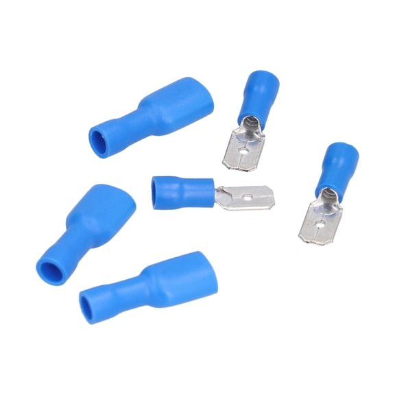 Insulated Spade Connector Male Female Terminals Combo Kit, Heavy Duty 16-14 AWG Wire Crimp Terminal Set for Electrical Wiring Projects, 100-Pack (10 Inches / 25.4 cm Length)