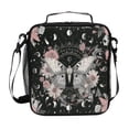 thumbnail image 1 of Insulated Square Lunch Bag with Side Mesh Pocket Fashion Lunch Box Reusable Lunch Tote 10.5" x9.5" x3.5" Butterfly Surrounded by Flowers, 1 of 6