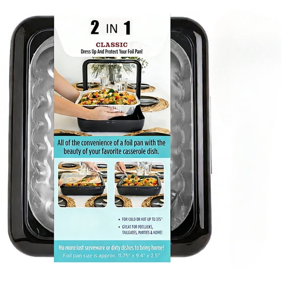 Insulated Stackable Portable Aluminum Foil Pan Carrier with Lid and Spoon, Food Storage and Carrying Tray for Hot or Cold Meals