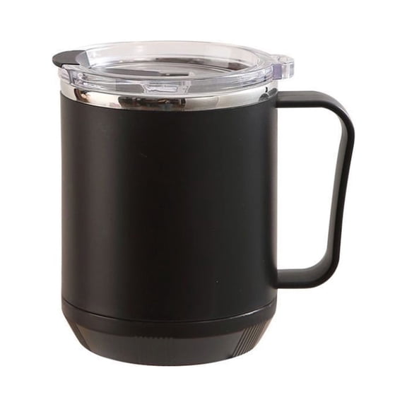 Insulated Stainless Steel Coffee Mug with Lid and Handle Double Wall Vacuum Design to Keep Drinks Hot or Cold for Hours Perfect for Travel Commuting and Office Use