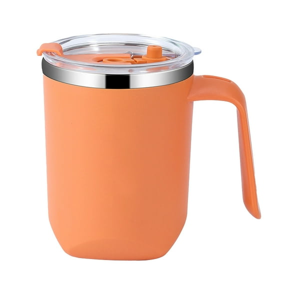 Insulated Stainless Steel Double Layer Mug with Lid and Handle for Coffee and Tea - Drinking Companion for Home and Outdoors