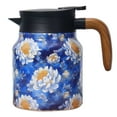 thumbnail image 1 of Insulated Stainless Steel Floral Pattern Tea Pot with Built-In Infuser 35 Oz Capacity Excellent Hot/Cold Retention for Kitchen and Travel, 1 of 4