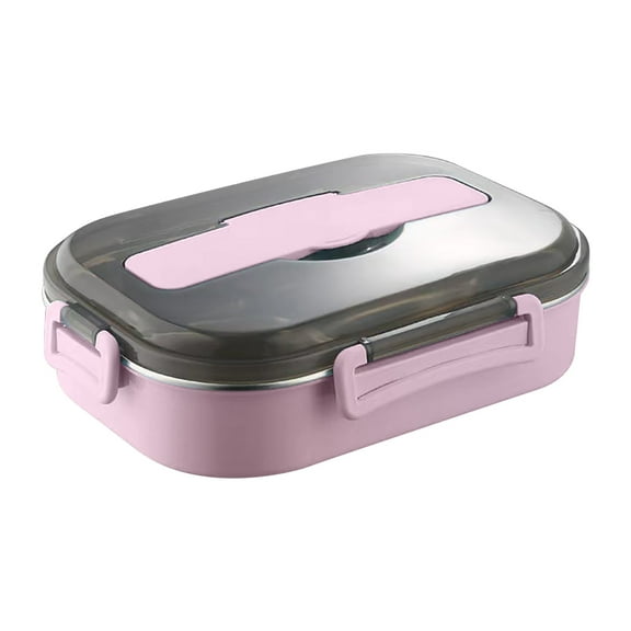 Insulated Stainless Steel Lunch Box, Thermal Food Container, 304 Stainless Steel Compartment Meal Prep Box with Cutlery for Work Travel, 1 Count