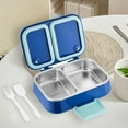 thumbnail image 1 of Insulated Stainless Steel Lunch Box for Work, 2 Compartment Bento Box with Divider, Microwave Safe & Leak Proof Container for Office, Sch-ool & Meal Prep, 1 of 6