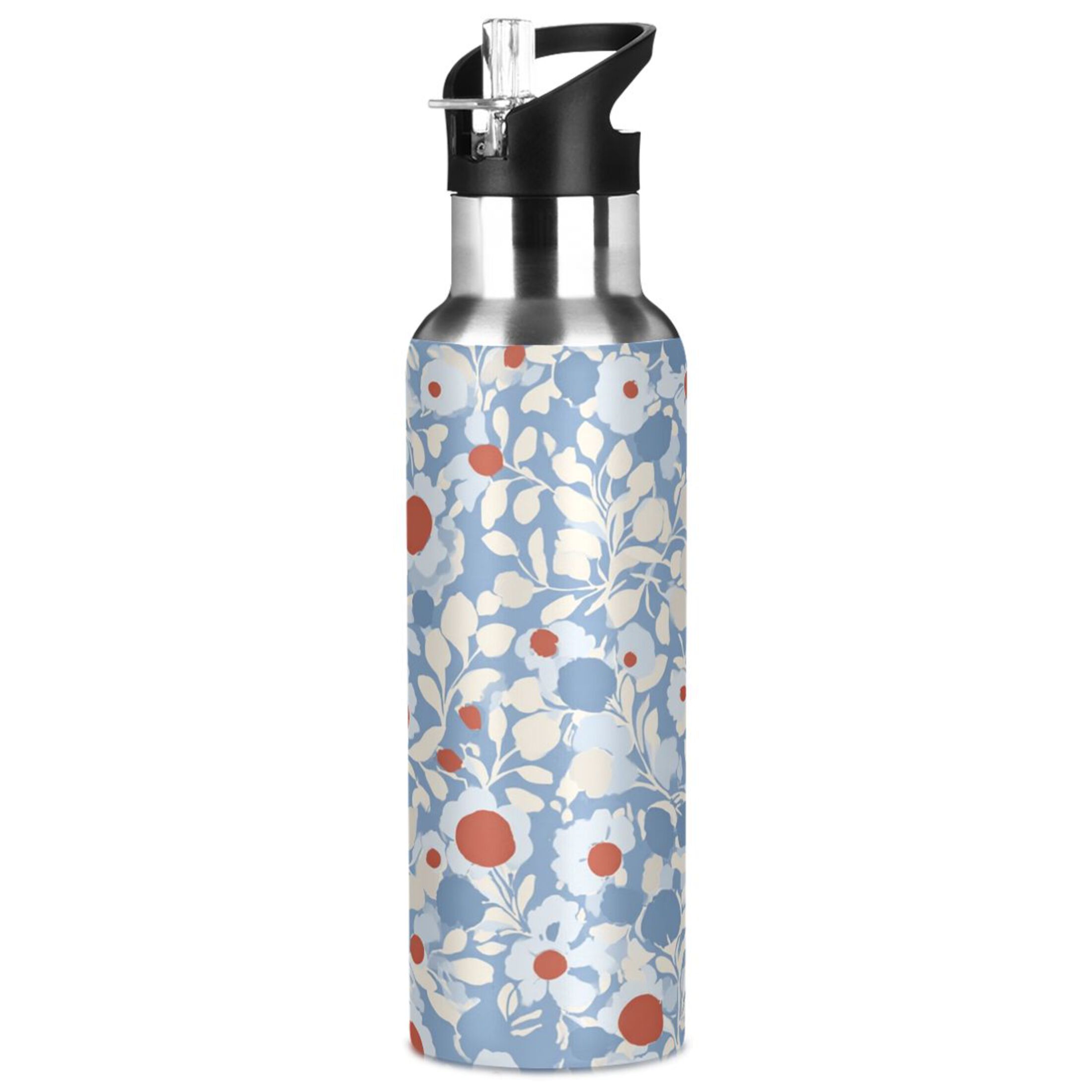 Insulated Stainless Steel Sports Water Bottle With Straw and Handle,Holiday Gift Ideal for Outdoor Use 1000 ml Detailed Elements