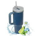 Insulated Stainless Steel Thermal Mug with Large Handle and Straw Vacuum Cup Quencher 2.0